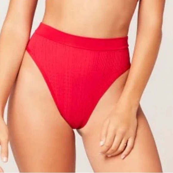 L*SPACE Women's FRENCH BOTTOM BITSY Ribbed Bikini Bottom Size XL - Picture 1 of 6